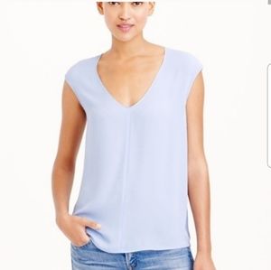 J. Crew Polyester V Neck Blouse Sz 4